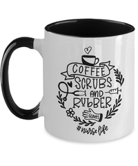 Load image into Gallery viewer, Coffee Scrubs Rubber Gloves02 LPN RN ARNP Nurse Two Tone Ceramic Mug Drinkware - CrazyFamilyLove