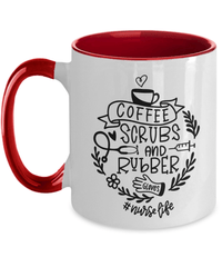 Load image into Gallery viewer, Coffee Scrubs Rubber Gloves02 LPN RN ARNP Nurse Two Tone Ceramic Mug Drinkware - CrazyFamilyLove