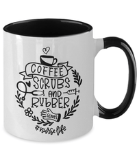 Load image into Gallery viewer, Coffee Scrubs Rubber Gloves02 LPN RN ARNP Nurse Two Tone Ceramic Mug Drinkware - CrazyFamilyLove