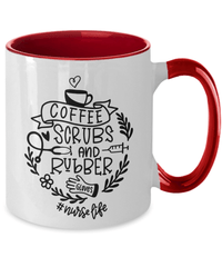 Load image into Gallery viewer, Coffee Scrubs Rubber Gloves02 LPN RN ARNP Nurse Two Tone Ceramic Mug Drinkware - CrazyFamilyLove
