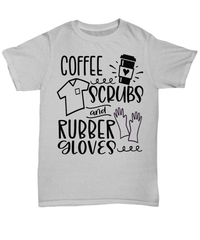 Load image into Gallery viewer, Coffee Scrubs Rubber Gloves03 LPN RN ARNP Nurse Cotton Short Sleeve Shirt tshirt - CrazyFamilyLove