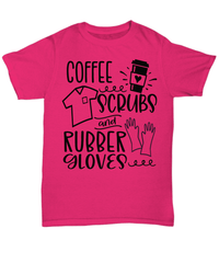 Load image into Gallery viewer, Coffee Scrubs Rubber Gloves03 LPN RN ARNP Nurse Cotton Short Sleeve Shirt tshirt - CrazyFamilyLove
