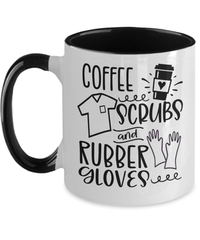 Load image into Gallery viewer, Coffee Scrubs Rubber Gloves03 LPN RN ARNP Nurse Two Tone Ceramic Mug Drinkware - CrazyFamilyLove