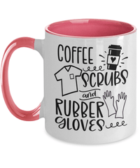 Load image into Gallery viewer, Coffee Scrubs Rubber Gloves03 LPN RN ARNP Nurse Two Tone Ceramic Mug Drinkware