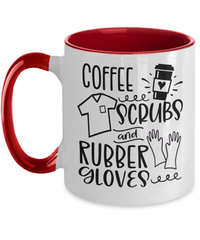 Load image into Gallery viewer, Coffee Scrubs Rubber Gloves03 LPN RN ARNP Nurse Two Tone Ceramic Mug Drinkware - CrazyFamilyLove
