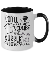 Load image into Gallery viewer, Coffee Scrubs Rubber Gloves03 LPN RN ARNP Nurse Two Tone Ceramic Mug Drinkware - CrazyFamilyLove