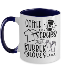 Load image into Gallery viewer, Coffee Scrubs Rubber Gloves03 LPN RN ARNP Nurse Two Tone Ceramic Mug Drinkware - CrazyFamilyLove