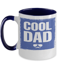 Load image into Gallery viewer, Cool Dad 2 Ceramic Two Tone Coffee Mug Cup Father Papa Daddy Birthday Drinkware - CrazyFamilyLove