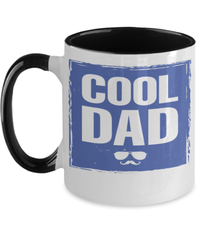 Load image into Gallery viewer, Cool Dad 2 Ceramic Two Tone Coffee Mug Cup Father Papa Daddy Birthday Drinkware - CrazyFamilyLove