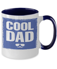 Load image into Gallery viewer, Cool Dad 2 Ceramic Two Tone Coffee Mug Cup Father Papa Daddy Birthday Drinkware - CrazyFamilyLove
