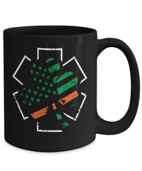 Load image into Gallery viewer, EMT Paramedic St. Patrick’s Day Clover Flag Black Ceramic Coffee Tea Mug | Lucky Leprechaun Emerald Green Rainbow Potinn Drinkware - CrazyFamilyLove