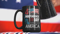 Load and play video in Gallery viewer, 4th of July Fourth Independence Day Black Ceramic Coffee Tea Mug