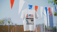 Load and play video in Gallery viewer, 4th of July Fourth Independence Day White or Ash Cotton T-shirt Tee