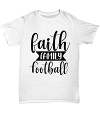 Load image into Gallery viewer, Faith Family Gridiron American Fantasy Football Black Graphic Tshirt Teeshirt Red Zone Quarterback Blitz TD Interception Halftime Punt Cotton Shirt - CrazyFamilyLove