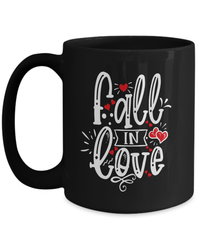 Load image into Gallery viewer, Fall in Love Valentine Day Black Coffee Tea Mug Gift For Him Her Drinkware - CrazyFamilyLove