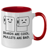 Load image into Gallery viewer, Father’s Day Mug | Beards Are Cool Mullets Bad | Quarantine| Cool Father’s Day Gifts | Good Father’s Day Gifts | Mug Two Tone | 2 Tone Mug - CrazyFamilyLove