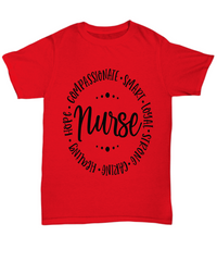 Load image into Gallery viewer, Nurse T Shirt | Nurse Qualities | LPN RN Nurse | Nurse Practitioner | Nursing Assistant | Teeshirt Graphic