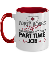 Load image into Gallery viewer, Forty Hours a Week LPN RN ARNP Nurse Practitioner Two Tone Coffee Mug Drinkware