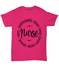 Load image into Gallery viewer, Nurse T Shirt | Nurse Qualities | LPN RN Nurse | Nurse Practitioner | Nursing Assistant | Teeshirt Graphic