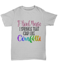 Load image into Gallery viewer, Nurse T Shirt | F-Bomb Nurse Glitter | LPN Nurse | RN Nurse | Nurse Practitioner | Nursing Assistant | Teeshirt Graphic