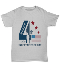 Load image into Gallery viewer, Happy 4th of July Fourth1 Since Born in the USA Tshirt Tee | 1776 America Independence Day Star Spangled Banner Cotton Shirt Teeshirt