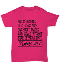 Load image into Gallery viewer, Nurse T Shirt | Nurse 24:7 | LPN RN Nurse | Nurse Practitioner | Nursing Assistant | Teeshirt Graphic