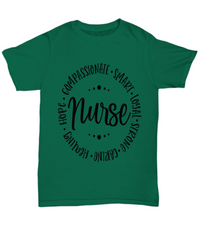 Load image into Gallery viewer, Nurse T Shirt | Nurse Qualities | LPN RN Nurse | Nurse Practitioner | Nursing Assistant | Teeshirt Graphic