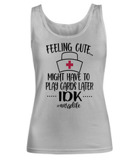 Load image into Gallery viewer, Nurse T Shirt | Feeling Cute (Nurse Hat) | LPN Nurse | RN Nurse | Nurse Practitioner | Nursing Assistant | Teeshirt Graphic