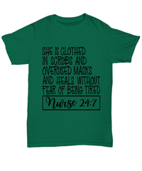 Load image into Gallery viewer, Nurse T Shirt | Nurse 24:7 | LPN RN Nurse | Nurse Practitioner | Nursing Assistant | Teeshirt Graphic