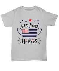 Load image into Gallery viewer, Nurse T Shirt | GodBless Our Heroes (healthcare) | LPN Nurse | RN Nurse | Nurse Practitioner | Nursing Assistant | Teeshirt Graphic