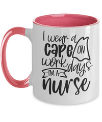 Load image into Gallery viewer, I Wear Cape Weekdays LPN RN ARNP Nurse Practitioner 2 Tone Coffee Mug Drinkware