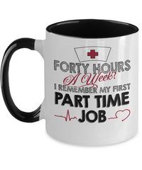 Load image into Gallery viewer, Forty Hours a Week LPN RN ARNP Nurse Practitioner Two Tone Coffee Mug Drinkware