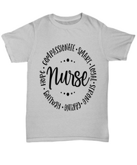 Load image into Gallery viewer, Nurse T Shirt | Nurse Qualities | LPN RN Nurse | Nurse Practitioner | Nursing Assistant | Teeshirt Graphic