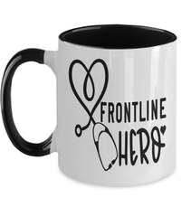 Load image into Gallery viewer, Frontline Hero LPN RN ARNP Nurse Practitioner Two Tone Coffee Tea Mug Drinkware - CrazyFamilyLove