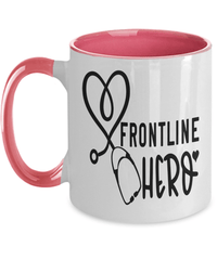 Load image into Gallery viewer, Frontline Hero LPN RN ARNP Nurse Practitioner Two Tone Coffee Tea Mug Drinkware - CrazyFamilyLove