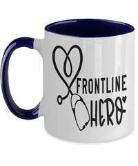 Load image into Gallery viewer, Frontline Hero LPN RN ARNP Nurse Practitioner Two Tone Coffee Tea Mug Drinkware - CrazyFamilyLove