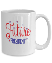 Load image into Gallery viewer, Future President 4th of July Fourth Born in the USA Ceramic Coffee Tea Mug | 1776 America Independence Day Star Spangled Banner Drinkware - CrazyFamilyLove