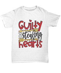 Load image into Gallery viewer, Guilty of Stealing Hearts Valentine Day Gift for Him Her Graphic Cotton Shirt - CrazyFamilyLove