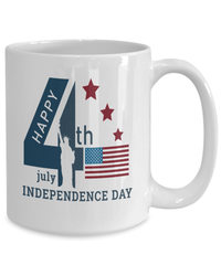 Load image into Gallery viewer, Happy 4th of July Fourth1 Born in the USA Ceramic Coffee Tea Mug | 1776 America Independence Day Star Spangled Banner Drinkware Cup - CrazyFamilyLove
