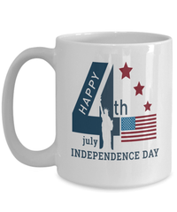 Load image into Gallery viewer, Happy 4th of July Fourth1 Born in the USA Ceramic Coffee Tea Mug | 1776 America Independence Day Star Spangled Banner Drinkware Cup - CrazyFamilyLove