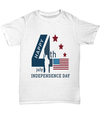 Load image into Gallery viewer, Happy 4th of July Fourth1 Since Born in the USA Tshirt Tee | 1776 America Independence Day Star Spangled Banner Cotton Shirt Teeshirt - CrazyFamilyLove