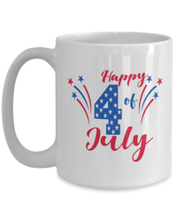Load image into Gallery viewer, Happy 4th of July Fourth2 Born in the USA Ceramic Coffee Tea Mug | 1776 America Independence Day Star Spangled Banner Drinkware Cup - CrazyFamilyLove