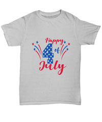 Load image into Gallery viewer, Happy 4th of July Fourth2 Since Born in the USA Tshirt Tee | 1776 America Independence Day Star Spangled Banner Cotton Shirt Teeshirt - CrazyFamilyLove