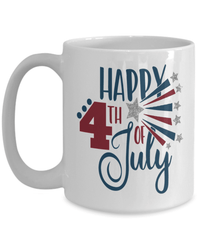Load image into Gallery viewer, Happy 4th of July Fourth3 Born in the USA Ceramic Coffee Tea Mug | 1776 America Independence Day Star Spangled Banner Drinkware Cup - CrazyFamilyLove