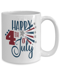 Load image into Gallery viewer, Happy 4th of July Fourth3 Born in the USA Ceramic Coffee Tea Mug | 1776 America Independence Day Star Spangled Banner Drinkware Cup - CrazyFamilyLove