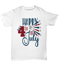 Load image into Gallery viewer, Happy 4th of July Fourth3 Since Born in the USA Tshirt Tee | 1776 America Independence Day Star Spangled Banner Cotton Shirt Teeshirt - CrazyFamilyLove