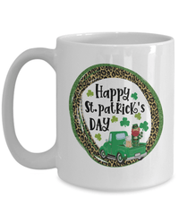 Load image into Gallery viewer, Happy St. Patrick’s Day Ceramic Coffee Tea Mug | Lucky Leprechaun Emerald Green Irish Rainbow Shamrock Clover Potinn Drinkware - CrazyFamilyLove