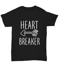 Load image into Gallery viewer, Heart Breaker2 Valentine Day Gift for Him Her Black Graphic Cotton Shirt Tshirt - CrazyFamilyLove