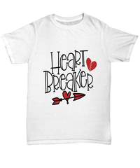 Load image into Gallery viewer, Heart Breaker4 Valentine Day Gift for Him Her Graphic Cotton Shirt Tshirt - CrazyFamilyLove