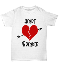 Load image into Gallery viewer, Heart Breaker6 Valentine Day Gift for Him Her Graphic Cotton Shirt Tshirt - CrazyFamilyLove